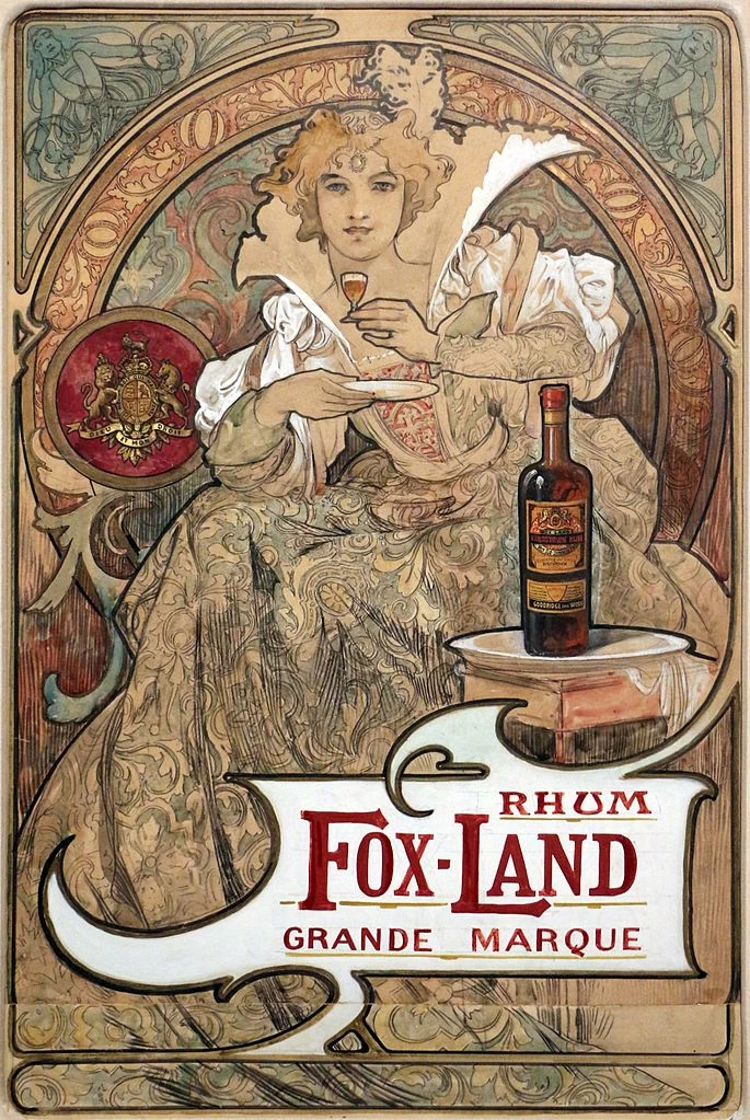 Alfons Mucha - fox, land rhum, 1897